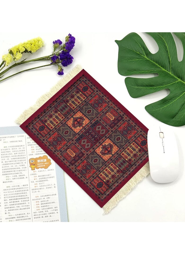 Old_Feller Vintage Tassel Coffee Mat, Coffee Cup Mat, Coffee Maker Mat, V60 Pour Over Coffee Mat, Table Mat, Mouse Pad 18*27cm  - Image 2
