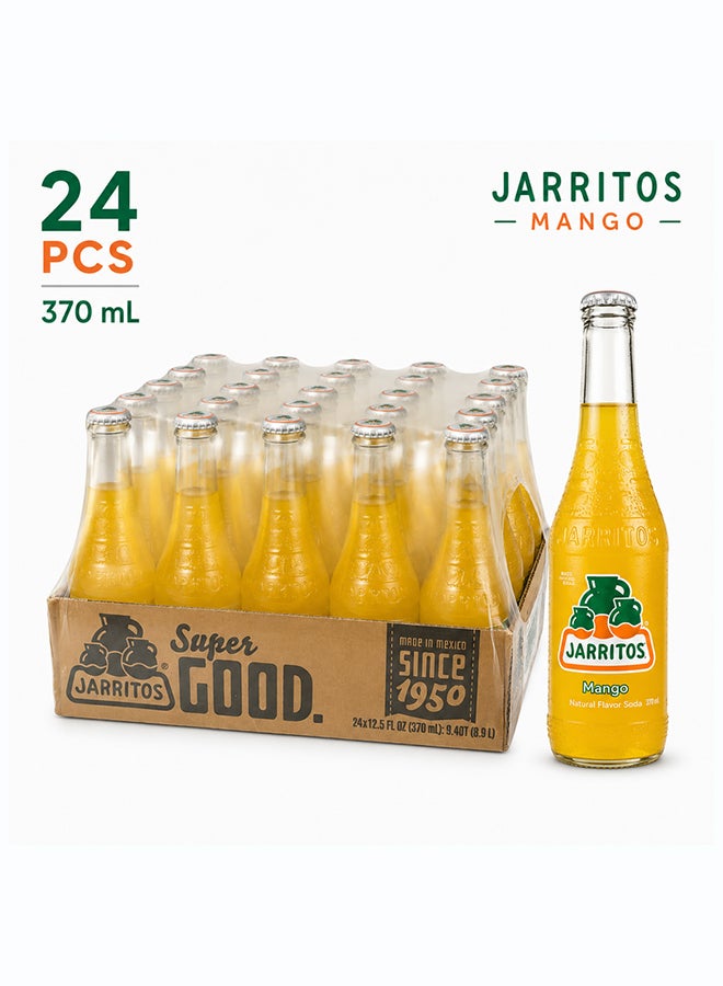 Jarritos Mango Flavour Mexican Carbonated Soft Drink Soda in Glass Bottles, Tropical Fruity Fizzy Refreshing Beverage, 370 ml Each, Made in Mexico Since 1950, Case Pack of 24 - Image 2