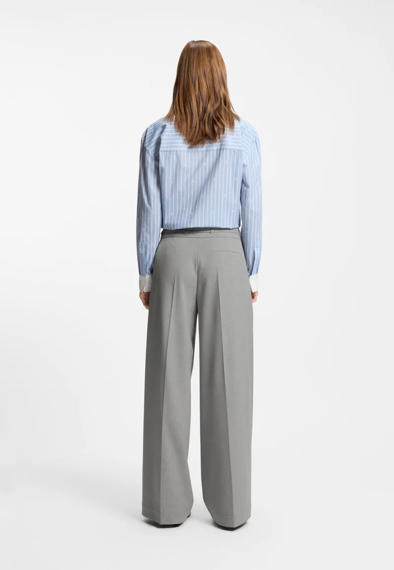 HUGO Regular-fit wide-leg trousers in melange stretch fabric