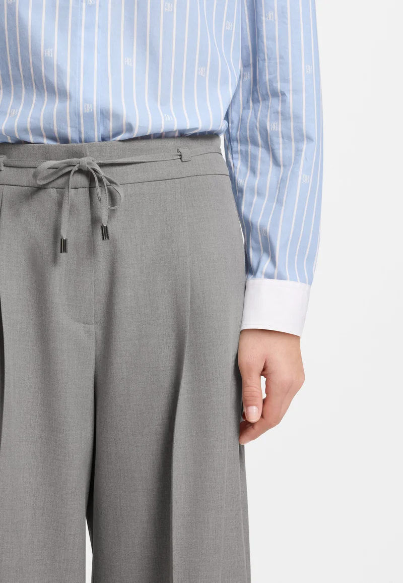 HUGO Open Grey Regular-fit wide-leg trousers in melange stretch fabric for Women | Best Price UAE