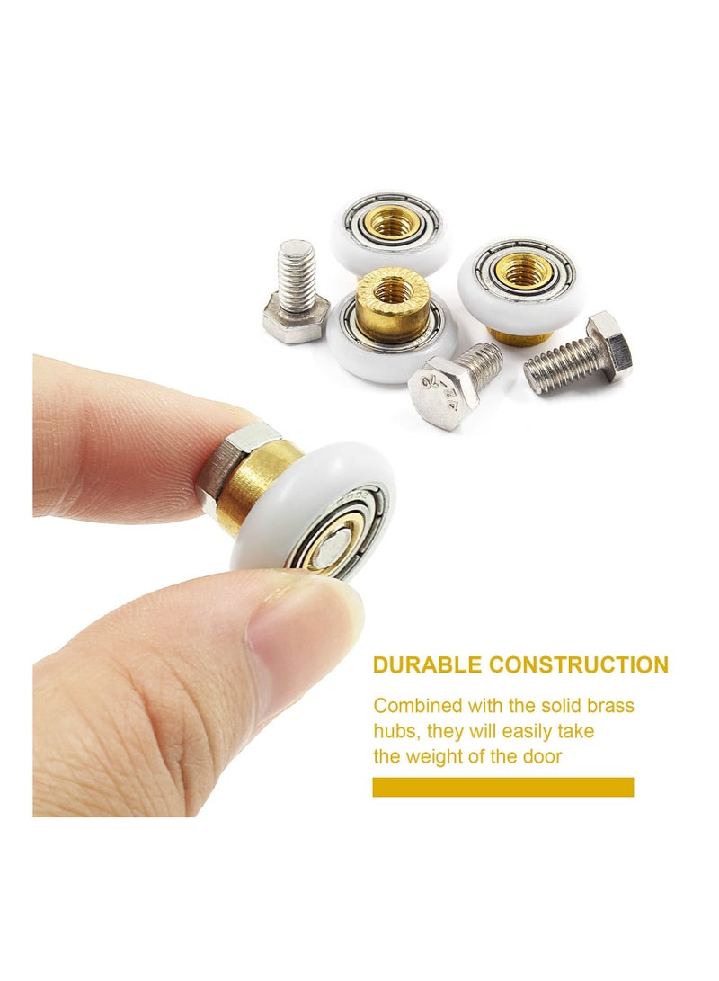 SYOSI SYOSI 8Pcs Shower Door Roller Runners, 3/4 Inch Sliding Shower Door Wheels Pulleys Replacement Parts for Bathroom Pan Glass Sliding Door（19mm x 5mm）  - Image 5