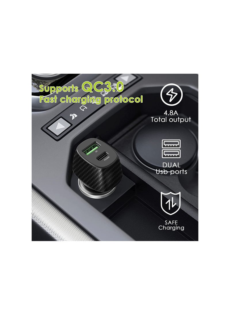 USB C Car Charger, Phone Planet 38W Fast USB Car Charger Plug with PD&QC 3.0 Dual Port Compatible with iPhone - Image 3