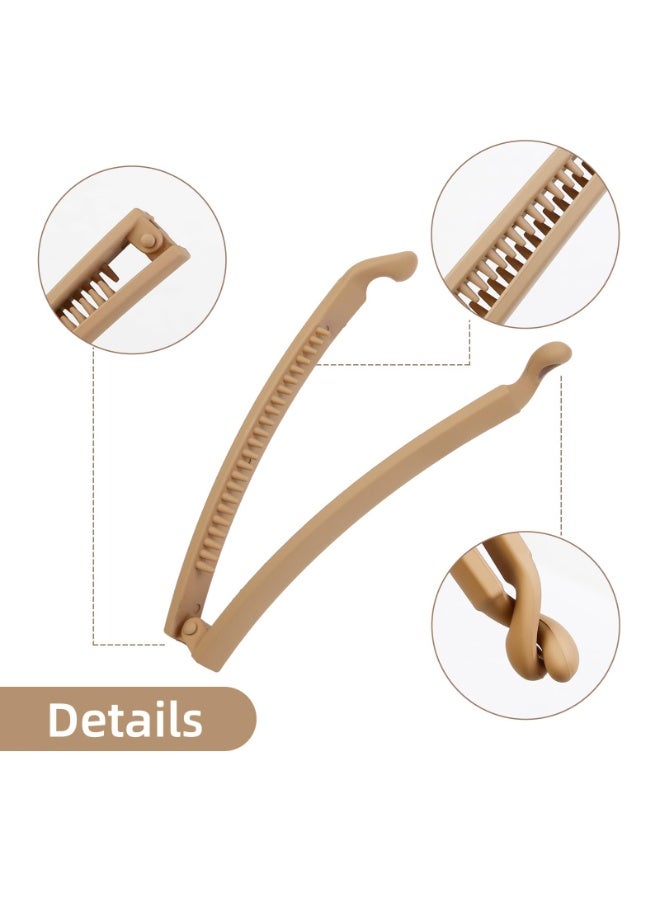 4 قطع من مشابك الموز للنساء والفتيات، مشابك شعر الموز غير اللامعة للشعر السميك الرقيق، مشابك شعر الموز غير القابلة للانزلاق، إكسسوارات شعر ذيل الحصان القوية، مشبك مخلب لطيف بلون سادة - Image 3