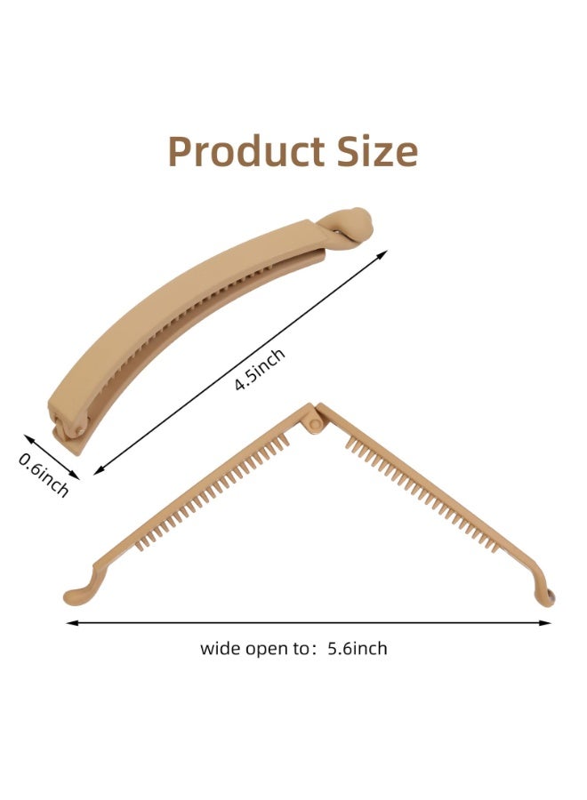 4 قطع من مشابك الموز للنساء والفتيات، مشابك شعر الموز غير اللامعة للشعر السميك الرقيق، مشابك شعر الموز غير القابلة للانزلاق، إكسسوارات شعر ذيل الحصان القوية، مشبك مخلب لطيف بلون سادة - Image 2