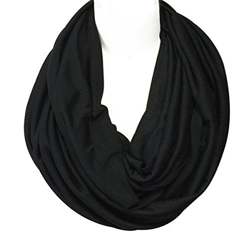 Wrapables Soft Jersey Knit Infinity Scarf, Black - Image 3
