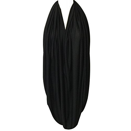 Wrapables Soft Jersey Knit Infinity Scarf, Black - Image 2