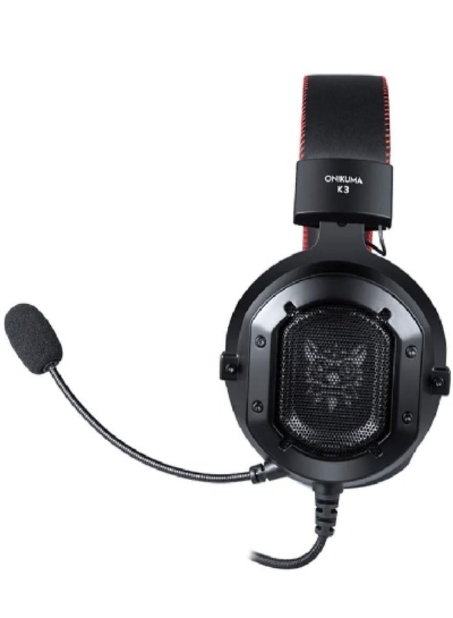 أونيكوما سماعة ألعاب سلكية K3 بتصميم فوق الأذن مزودة بإضاءة LED وميكروفون عازل للضوضاء - متوافقة مع بلاي ستيشن 4 وإكس بوكس ​​والكمبيوتر الشخصي - وسائد ناعمة وميكروفون قابل للتعديل - Image 3