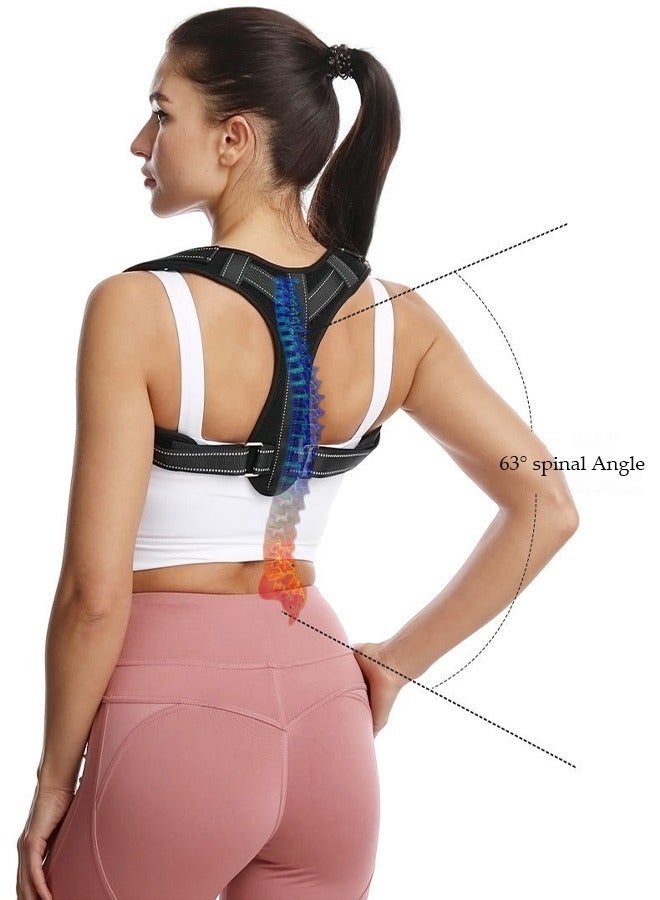 DUNISO Back Support Posture Corrector,Posture Corrector Belt for Men and Women,Adjustable Elastic Posture Corrector Brace Shoulder Support Back Correction Belt, Improves Posture & Back Pain Relief - Image 2