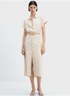 MANGO Belted Button Down Shirt Dress  - Image 1