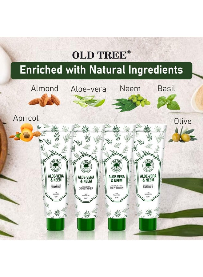 Old Tree شامبو الألوة نيم من شجرة قديمة، بلسم، جل استحمام، مرطب، أنبوب مستحضرات 20 مل، (مجموعة من 25، إجمالي 100 قطعة) | مجموعة مستحضرات فاخرة للفنادق للضيوف | ملحقات الفنادق | قاعة الزفاف | منتجع | مجموعة السفر - Image 5