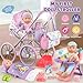 YIYBM Baby Doll Stroller Playset for Girls Toddlers 35 46 57 Year Old to Play House Games Stroller Toy with 125 Baby Doll Dining Chair Quilt Pillow 24 PCS Doll Accessories and 2 Sets Clothes - Image 4