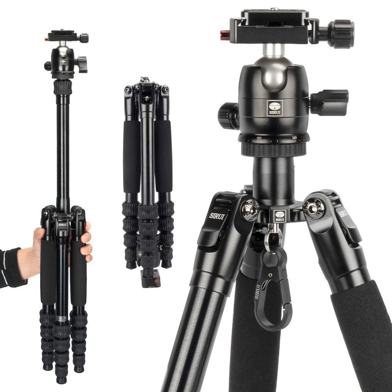 SIRUI Traveler 5AX 52Aluminum Camera Tripod 360 Panorama B00K Ball Head and Arca Swiss Quick Release Plate Folded Height 124 Load up to 6kg132lbs