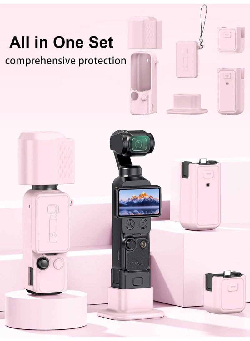 Rayco Silicone Protective Case for DJI Osmo Pocket 4, 6 Pcs Soft Silicone Protective Case with Screen and Len Protective Film and a Lanyard, Pocket 4 Protective Accessories - Image 4