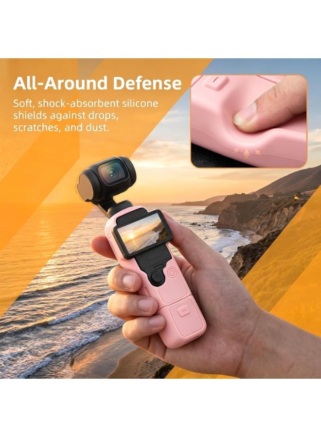 Rayco Silicone Protective Case for DJI Osmo Pocket 4, 6 Pcs Soft Silicone Protective Case with Screen and Len Protective Film and a Lanyard, Pocket 4 Protective Accessories - Image 5