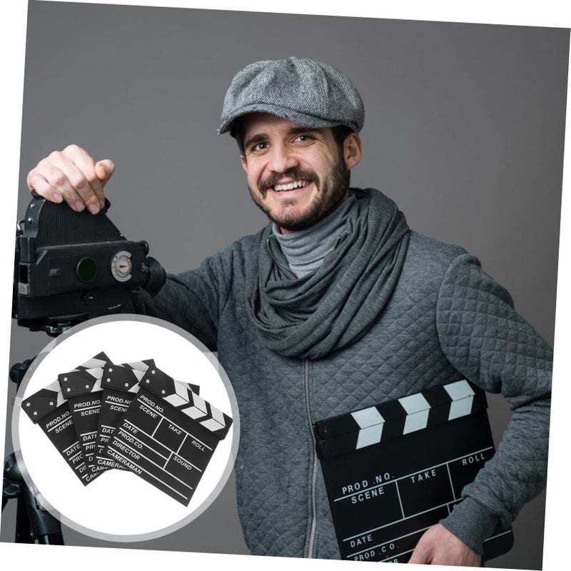 4 Pcs Small Wooden Clapboard Writable Black Film Board For Action Scene Directing Video Production Props - Image 5
