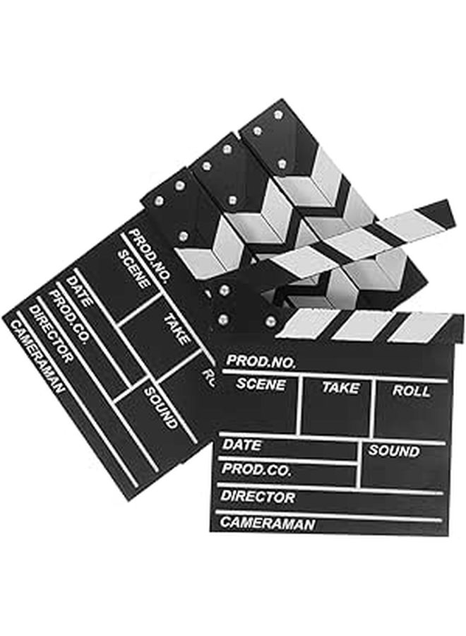 4 Pcs Small Wooden Clapboard Writable Black Film Board For Action Scene Directing Video Production Props - Image 1