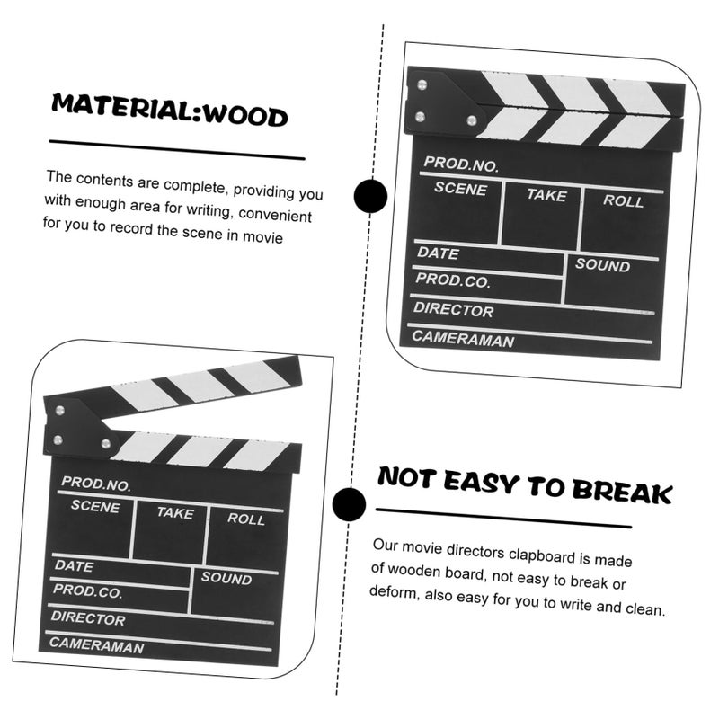 4 Pcs Small Wooden Clapboard Writable Black Film Board For Action Scene Directing Video Production Props - Image 4