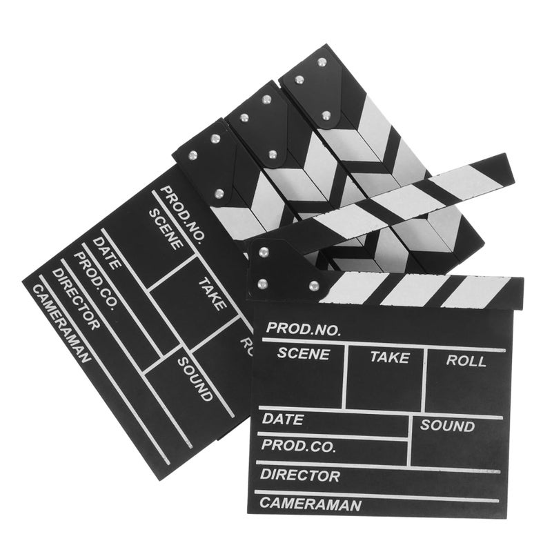 4 Pcs Small Wooden Clapboard Writable Black Film Board For Action Scene Directing Video Production Props - Image 2