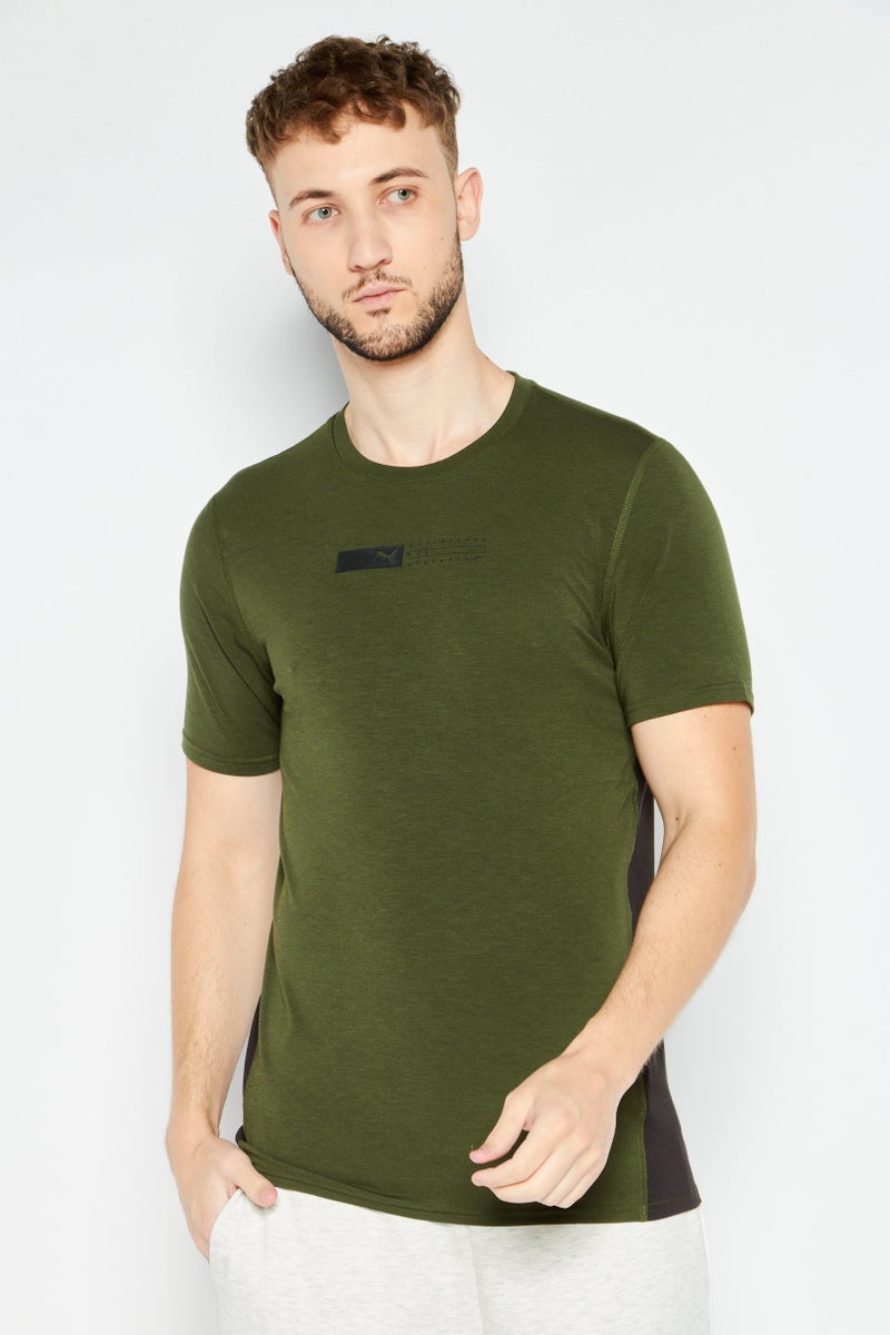 PUMA Men Sportswear Fit Training Short Sleeve T-Shirt, Olive - Image 1