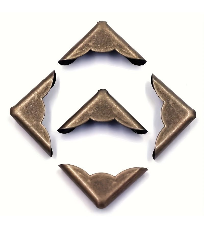 16 Vintage Style Bronze Triangle Corner Protectors For Album Edge Guards - Image 5