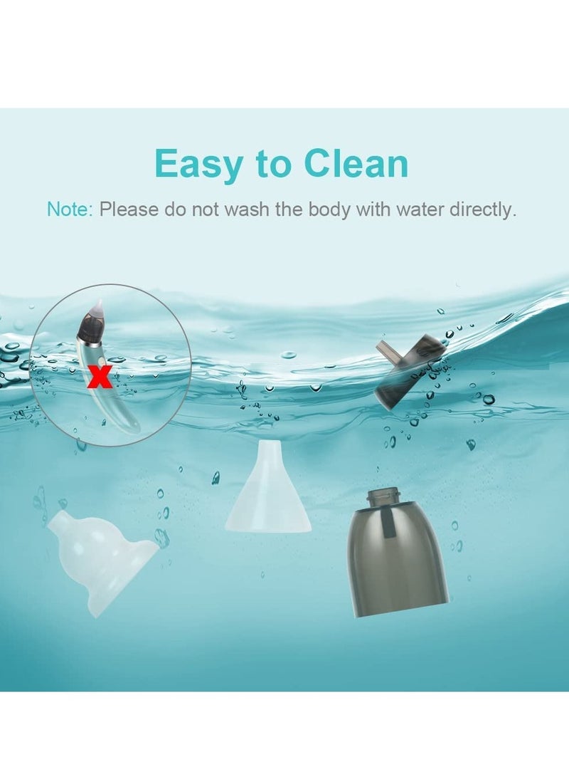 Baby Nasal Aspirator, Electric Baby Nose  er Nose Cleaner with 5 Suction Levels and 2 Silicone Tips, Rechargeable Snot  er Anti-backflow Nose Vacuum Cleaner for Newborns, Toddlers (Blue) - Image 2