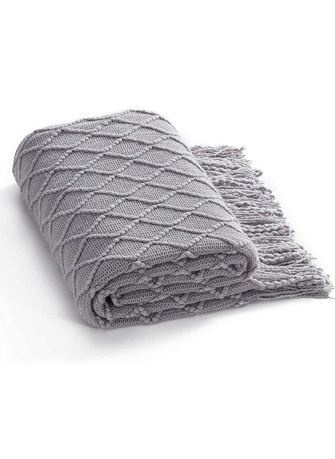 Arabest - High Quality  Soft Sofa Blanket, Light Grey, 127*172CM,Nordic Style, Soft And Wrinkle-Resistant Knitting Craftsmanship, Modern And Simple Furniture - Image 1