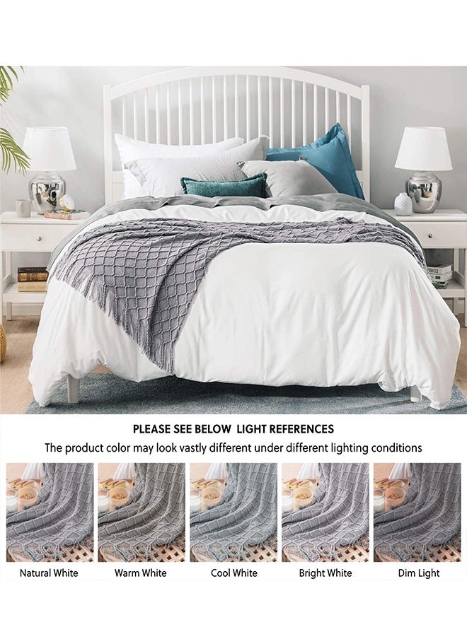 Arabest - High Quality  Soft Sofa Blanket, Light Grey, 127*172CM,Nordic Style, Soft And Wrinkle-Resistant Knitting Craftsmanship, Modern And Simple Furniture - Image 1