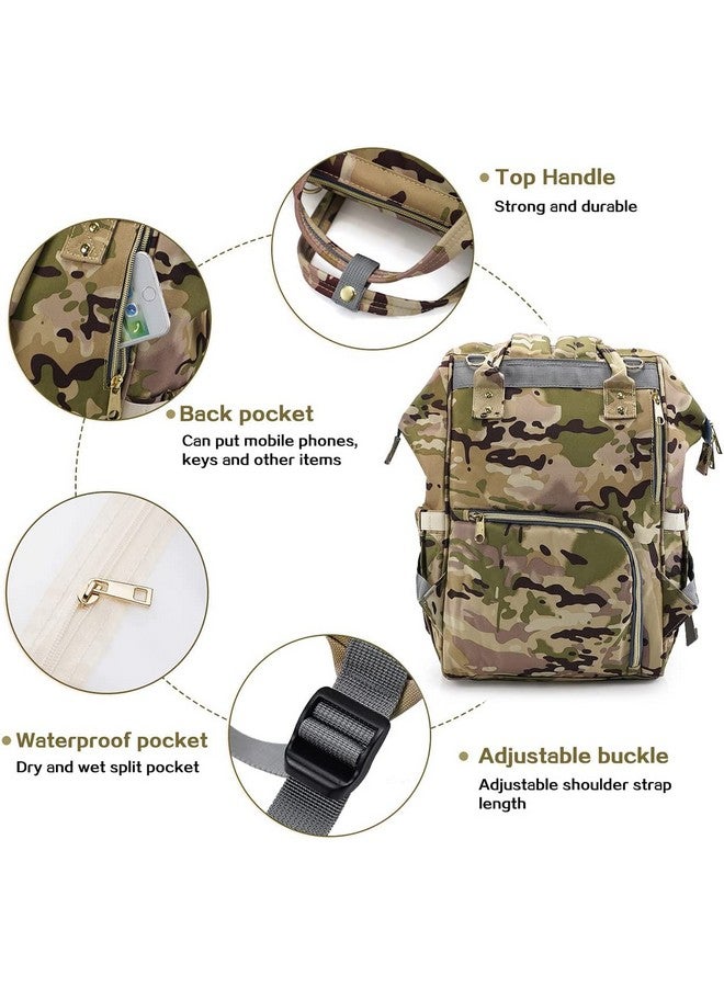 LIMHOO Diaper Bag Backpack For Men Dad Waterproof Large Canvas Camo Nappy Bags Baby Care Bag (Camo) - Image 4