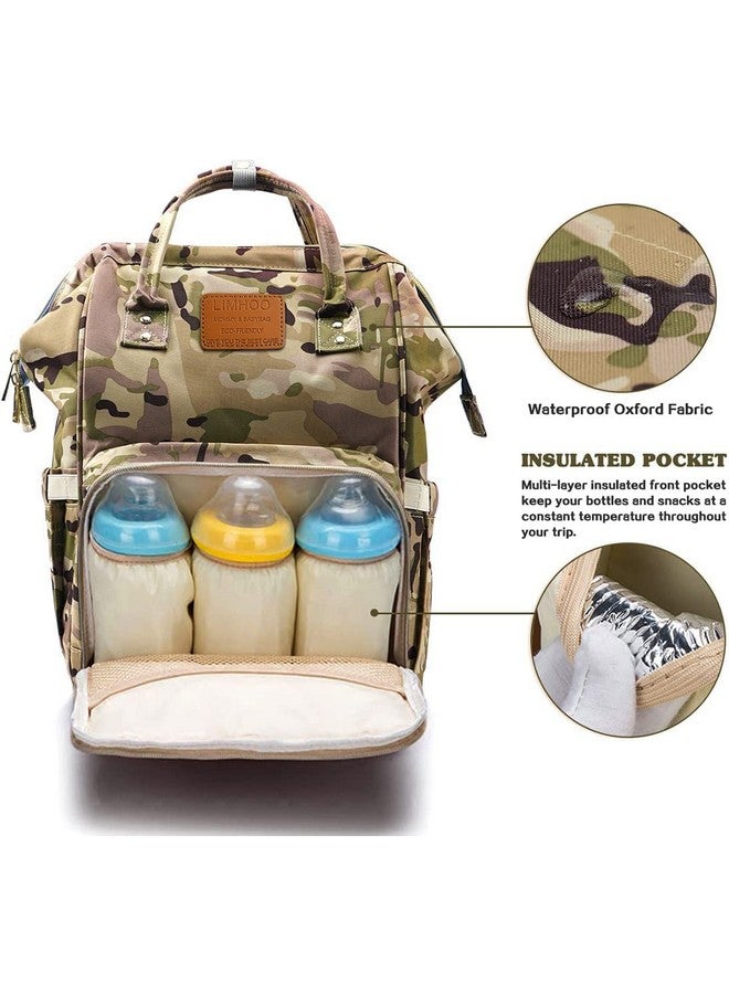 LIMHOO Diaper Bag Backpack For Men Dad Waterproof Large Canvas Camo Nappy Bags Baby Care Bag (Camo) - Image 3