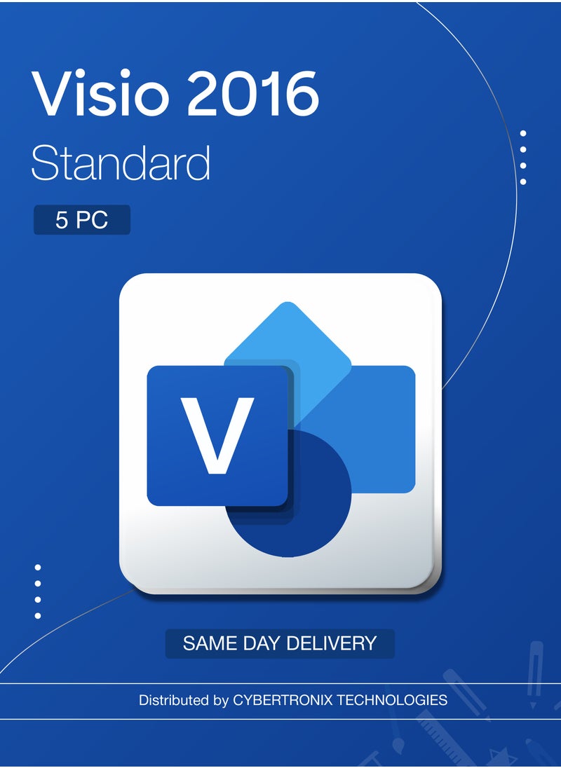 Office - Microsoft Visio 2016 Standard 5PC | Digital License | Same-Day Delivery - Image 1