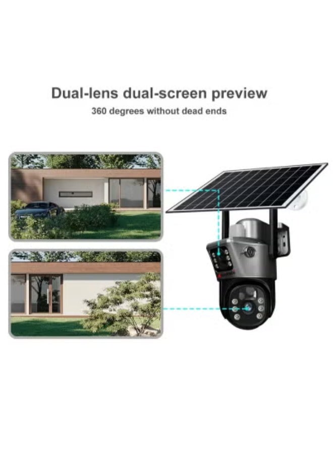 TIGER 4G Wireless Solar Security Camera with Dual Lens & Dual Screen – Outdoor Battery-Powered CCTV with Smart Motion Detection, Night Vision, Auto Tracking & Remote App Control – Weatherproof Surveillance System with Real-Time Alerts & Two-Way Audio - Image 4