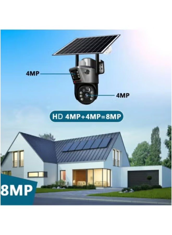TIGER 4G Wireless Solar Security Camera with Dual Lens & Dual Screen – Outdoor Battery-Powered CCTV with Smart Motion Detection, Night Vision, Auto Tracking & Remote App Control – Weatherproof Surveillance System with Real-Time Alerts & Two-Way Audio - Image 2
