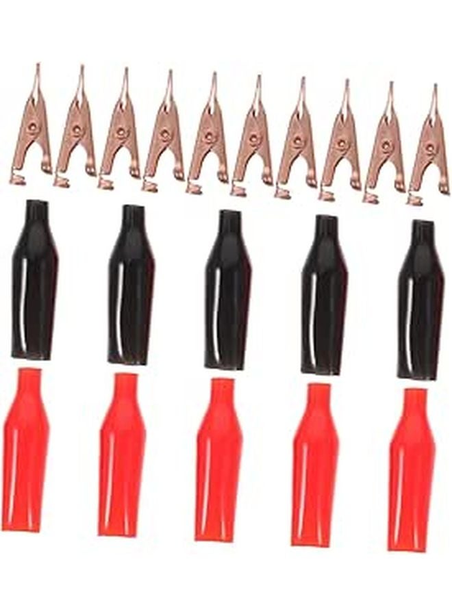 Heavy Duty Alligator Clips 10pcs Metal Electrical Test Clamps with Vinyl Insulation Cords - Image 1