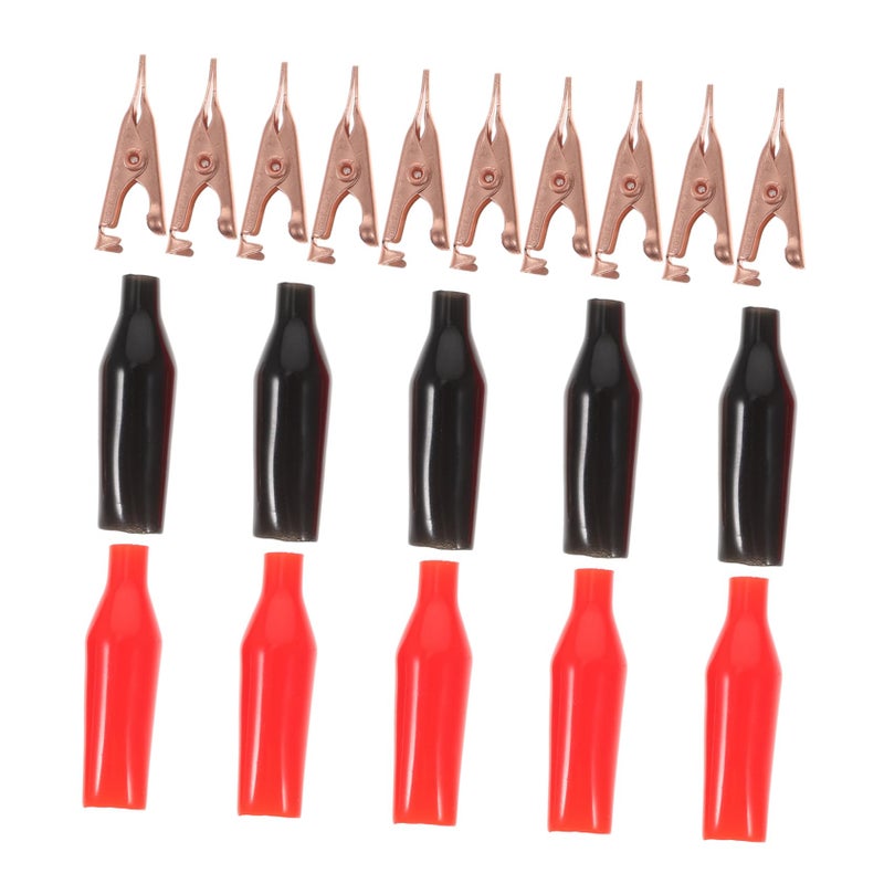Heavy Duty Alligator Clips 10pcs Metal Electrical Test Clamps with Vinyl Insulation Cords - Image 2