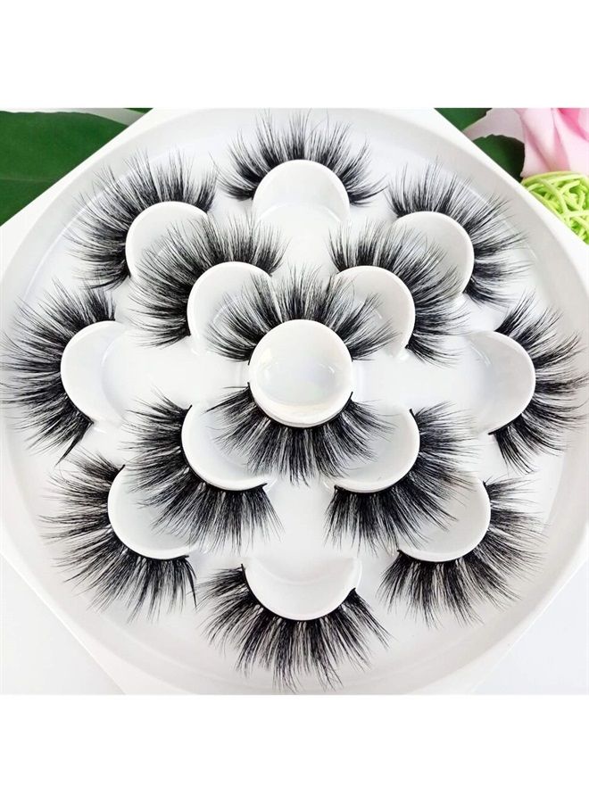 Veleasha 5D Faux Mink Lashes Handmade Luxurious Volume Fluffy Natural False Eyelashes 7 Pairs (Dubai) - Image 3