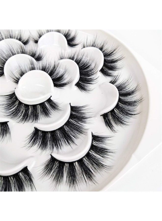 Veleasha 5D Faux Mink Lashes Handmade Luxurious Volume Fluffy Natural False Eyelashes 7 Pairs (Dubai) - Image 5