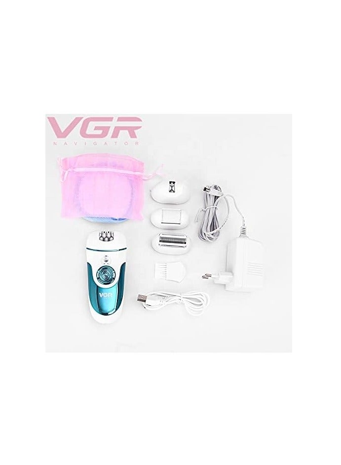 VGR 4 In 1 Women's Cordless Shaver V-700 For Face, Legs, Armpit And Bikini - Image 2