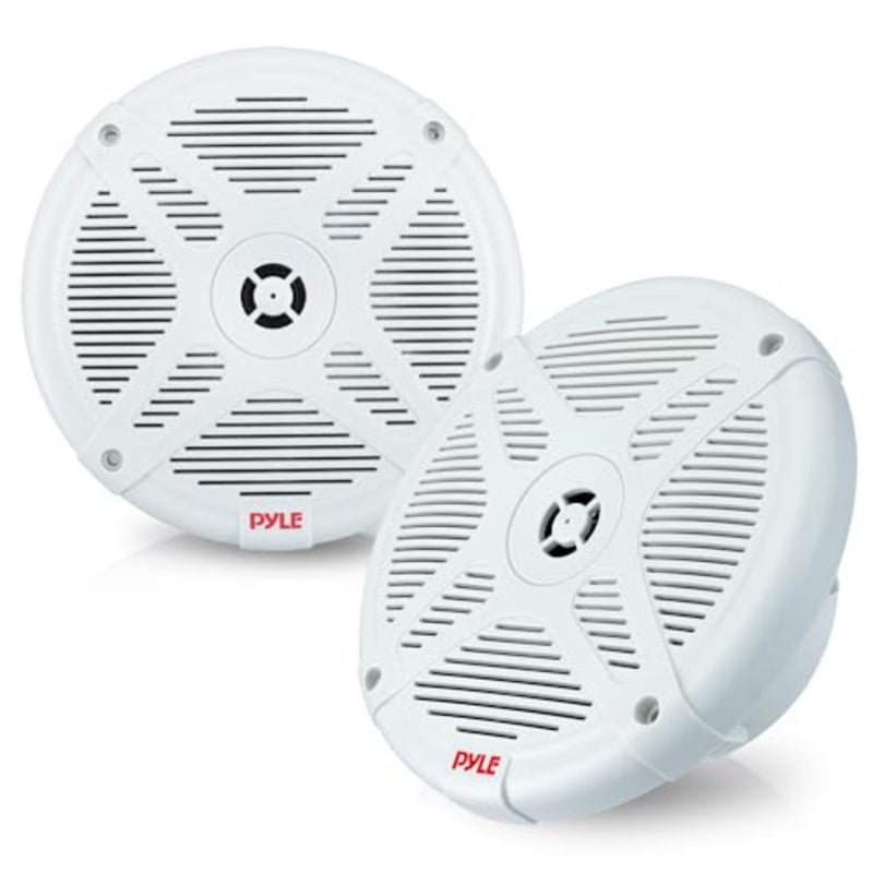 6.5 Inch Marine Speakers for Outdoor Boating Use, Polypropylene Cone with Rubber Surround, White, IP-X4 Waterproof and Weather Resistant with 600 Watt Power Handling and Low Profile Design - Image 1