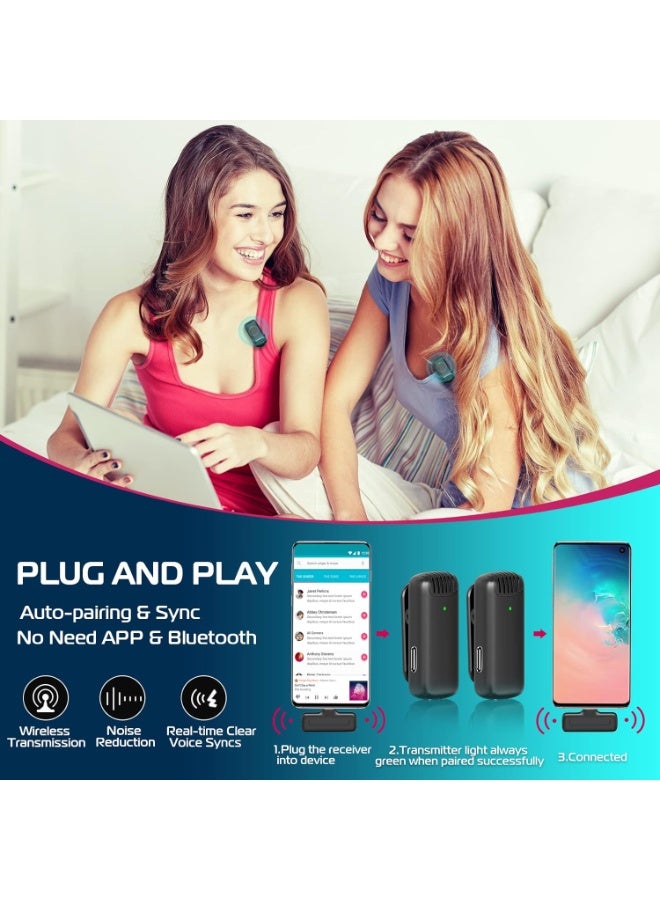 Ulanzi J12 Wireless Lavalier Microphone for USB-C Phones – 2-in-1 Plug & Play Mic with Charging Case, 20m Range, Bluetooth, Ideal for Video Recording, Interviews, Vlogging & YouTube - Image 2