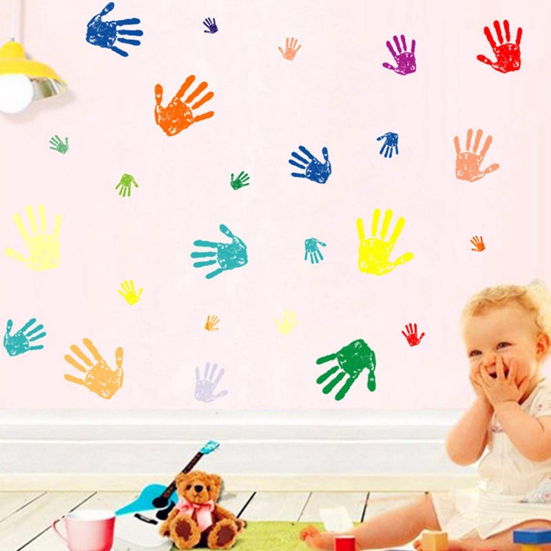 Maydahui 50 PCS Colorful Handprint Wall Decal Paint Splash Decor Stickers Peel and Stick DIY for Bedroom Living Room Playroom Home Decoration - Image 4