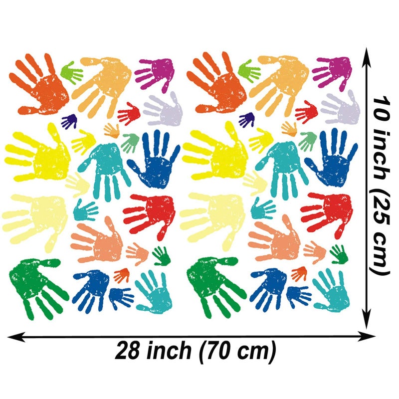 Maydahui 50 PCS Colorful Handprint Wall Decal Paint Splash Decor Stickers Peel and Stick DIY for Bedroom Living Room Playroom Home Decoration - Image 2