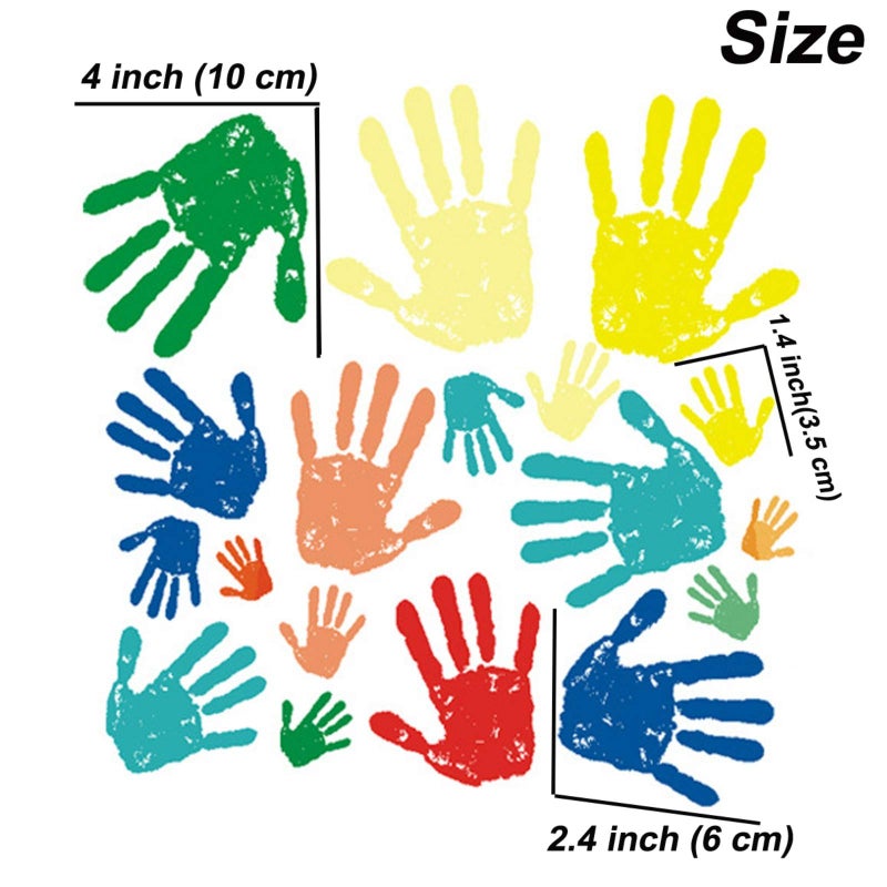 Maydahui 50 PCS Colorful Handprint Wall Decal Paint Splash Decor Stickers Peel and Stick DIY for Bedroom Living Room Playroom Home Decoration - Image 3