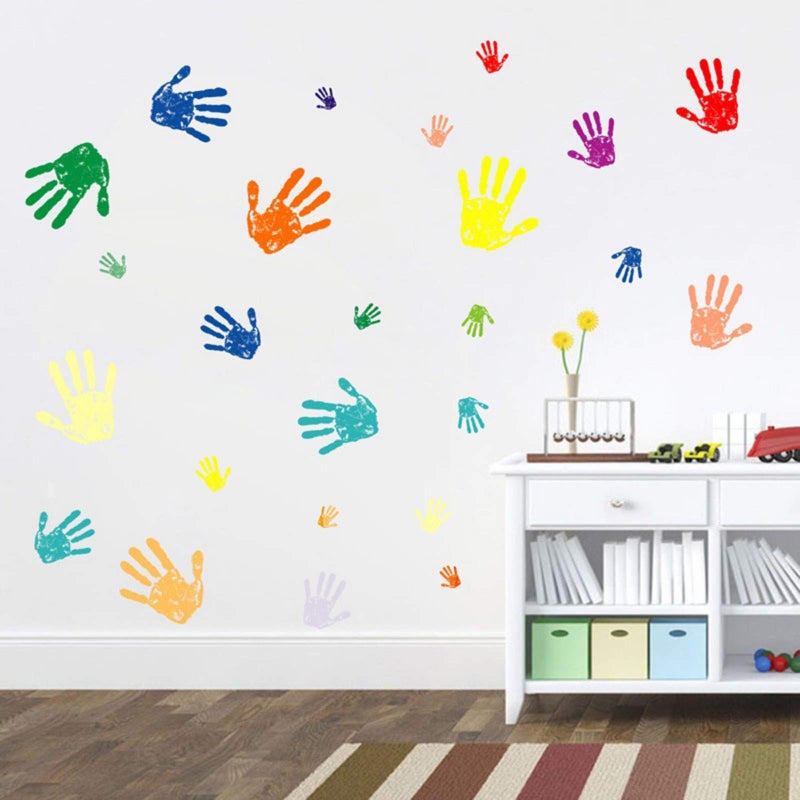 Maydahui 50 PCS Colorful Handprint Wall Decal Paint Splash Decor Stickers Peel and Stick DIY for Bedroom Living Room Playroom Home Decoration - Image 5