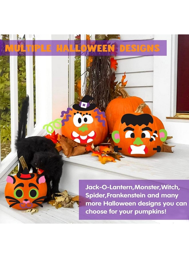 JOYIN 18 Packs Halloween Craft Foam Stickers, Arts Activities Party Supplies, Kids Party Favors, Pumpkin Decorating Kit, Jack O Lantern Face Sticker in 6 Funny Designs, Pumpkin Decor School Game - Image 5