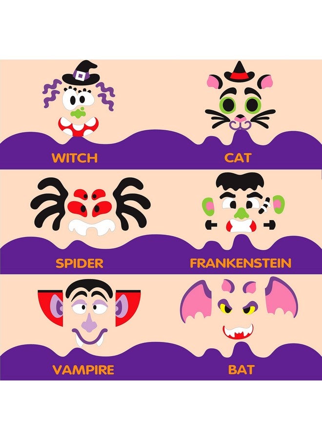 JOYIN 18 Packs Halloween Craft Foam Stickers, Arts Activities Party Supplies, Kids Party Favors, Pumpkin Decorating Kit, Jack O Lantern Face Sticker in 6 Funny Designs, Pumpkin Decor School Game - Image 2