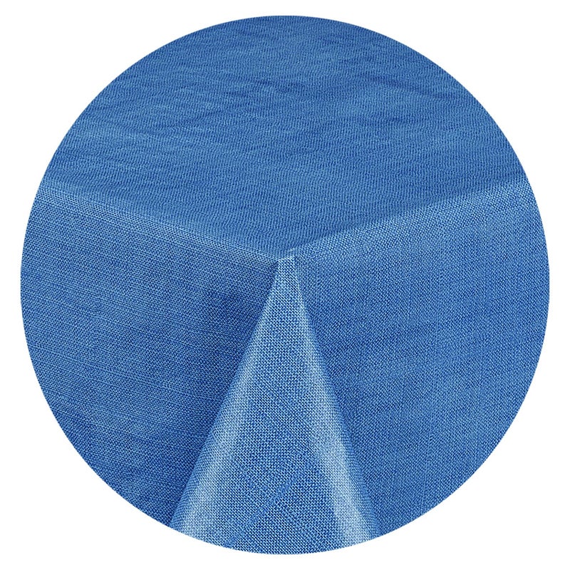 Lintex Cafe Deauville Vinyl Tablecloth Chambray 70"" Round [Kitchen] - Image 2
