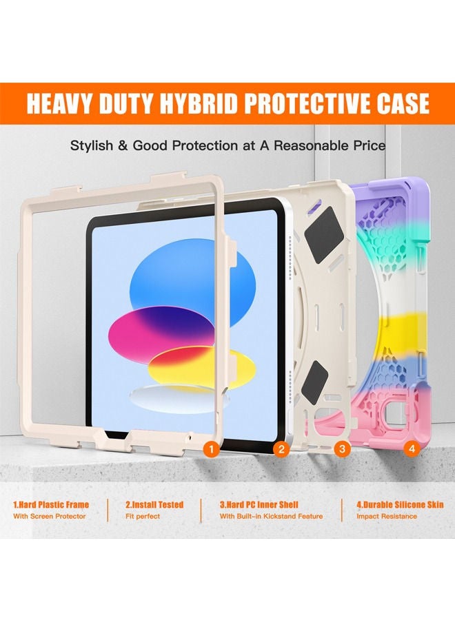 Rock Pow Case for iPad (A16) 11th 11 inch 2025 Gen iPad 11 Case/Case For iPad 10th Gen Case 2022 iPad 10 Case Upgraded Grade Heavy Duty Silicone with Pencil Holder 360 Degree Rotating Stand Handle Cover for 11" iPad 11th 2025/10.9"iPad 10th Gen 2022 - Image 4