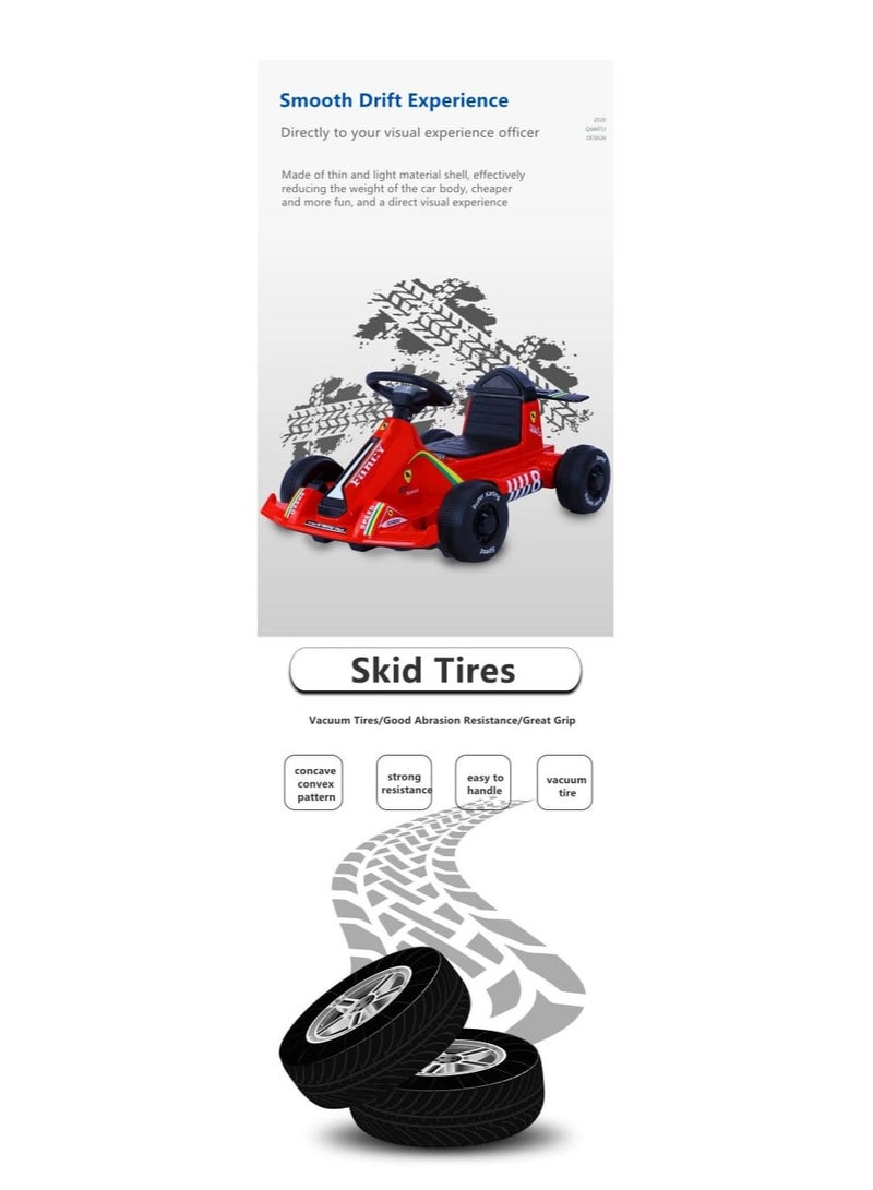 Children's four-wheel electric racing car toy, battery-powered children's balance car for children's ride on from 1 to 5 years - Image 5