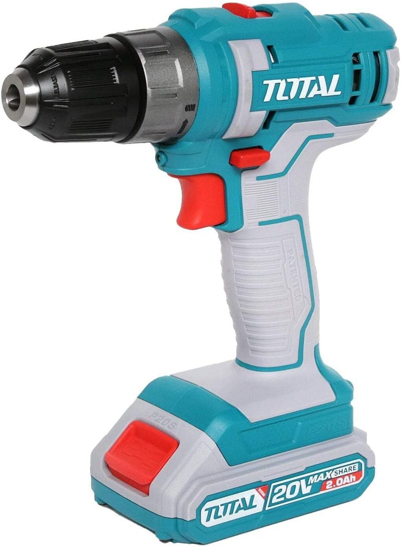 TOTAL TOTAL 20V Lithium-Ion Impact Drill  TIDLI20152  2x 2.0Ah Batteries + Accessories  Super Series - Image 1