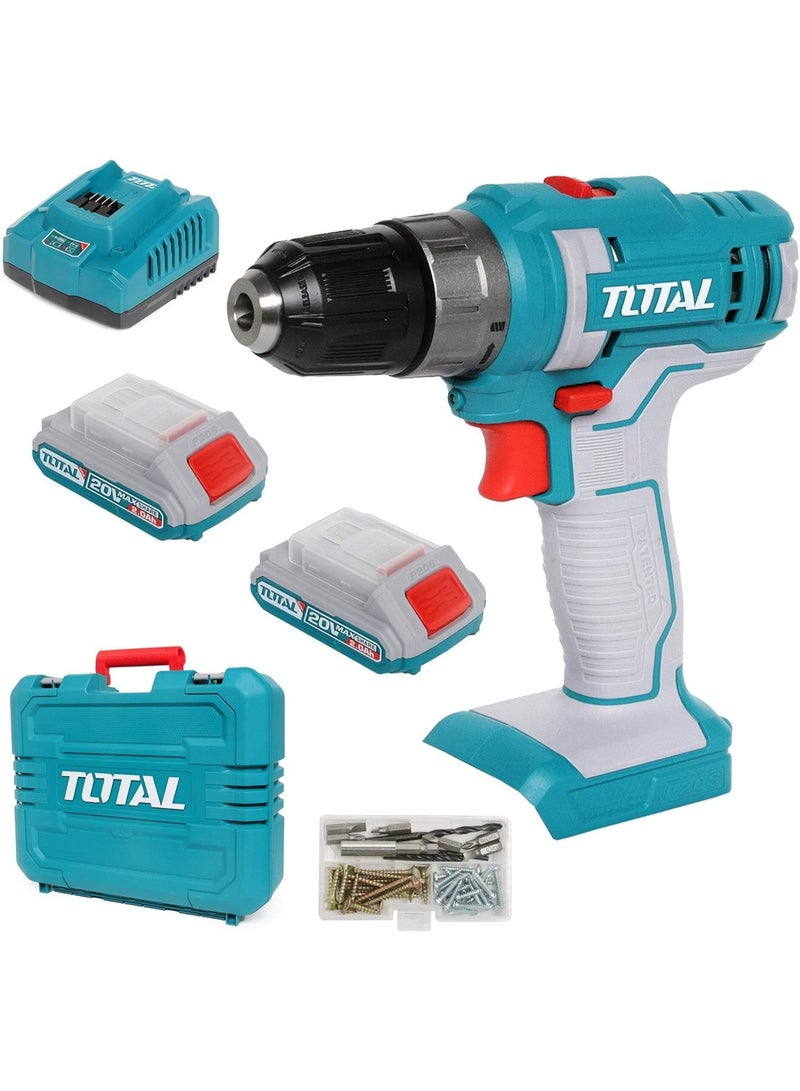 TOTAL TOTAL 20V Lithium-Ion Impact Drill  TIDLI20152  2x 2.0Ah Batteries + Accessories  Super Series - Image 3